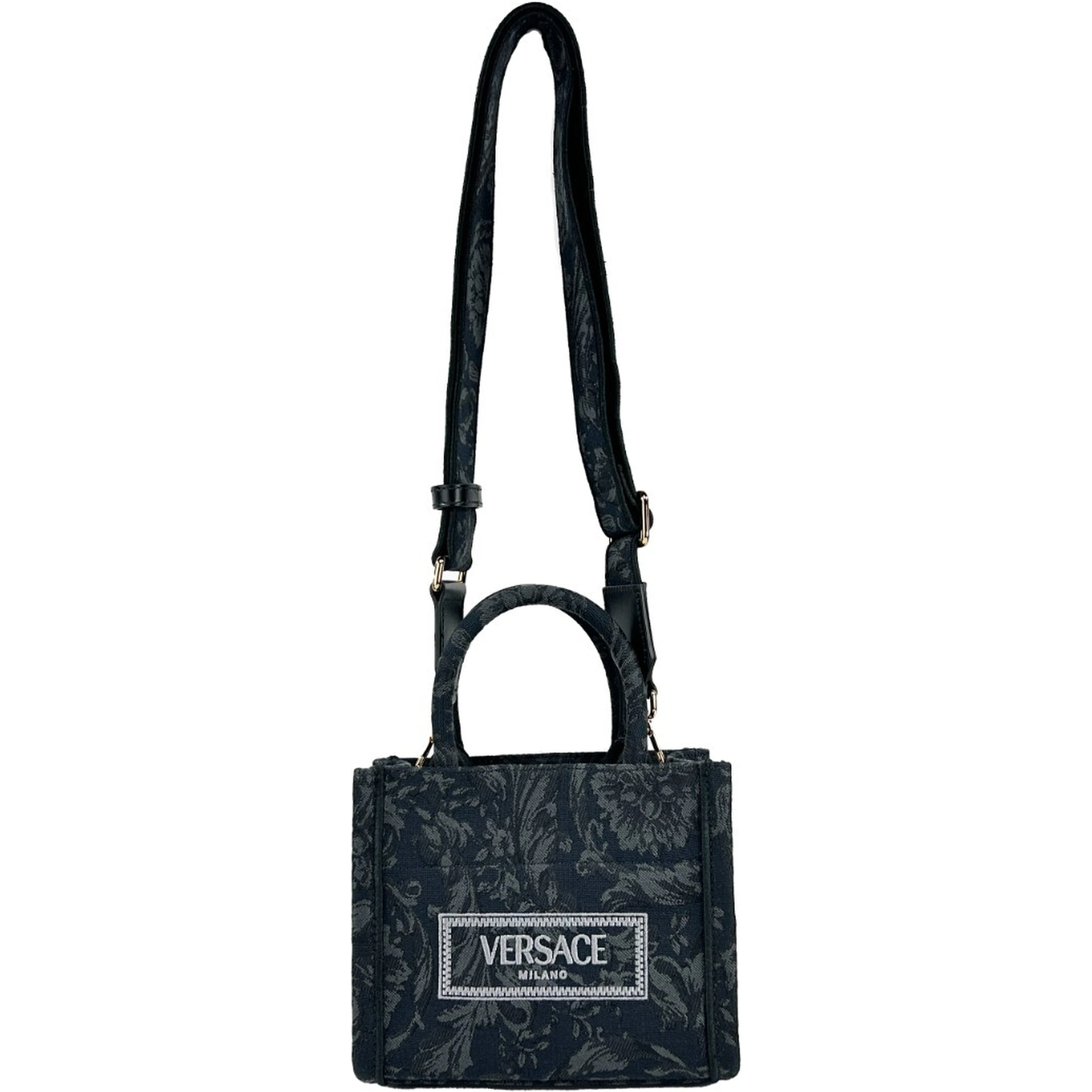 Versace Women'S 'Extra Small Athena' Shopping Bag Black