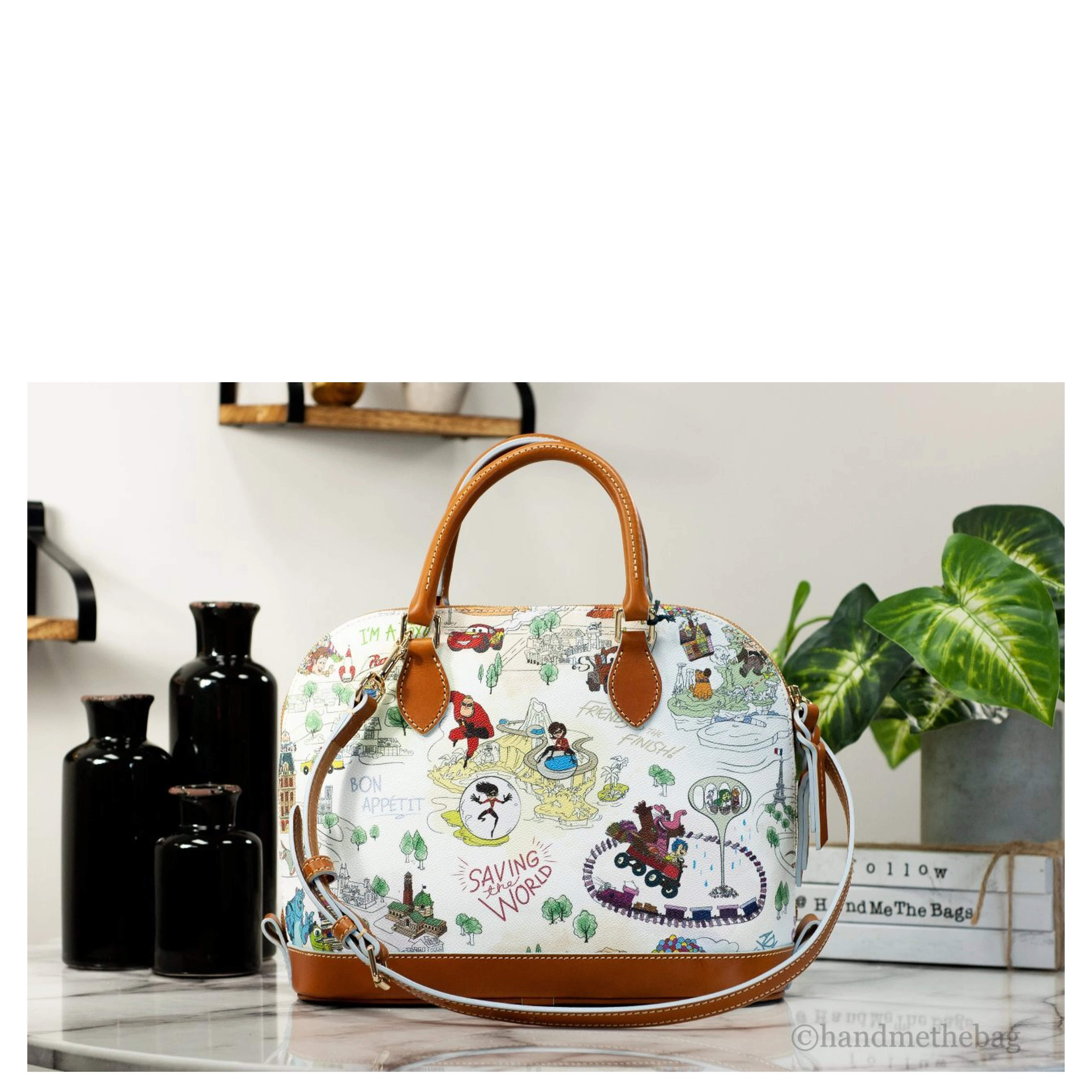 Dooney & Bourke Disney Pixar Maps Satchel Crossbody Bag Purse