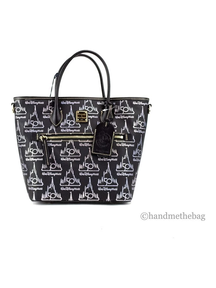 Dooney & Bourke Black Walt Disney World 50th Anniversary Leather Tote Bag