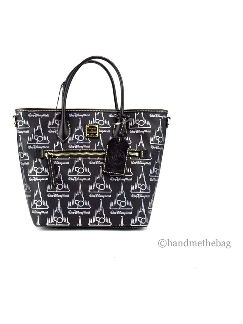 Dooney & Bourke Black Walt Disney World 50th Anniversary Leather Tote Bag