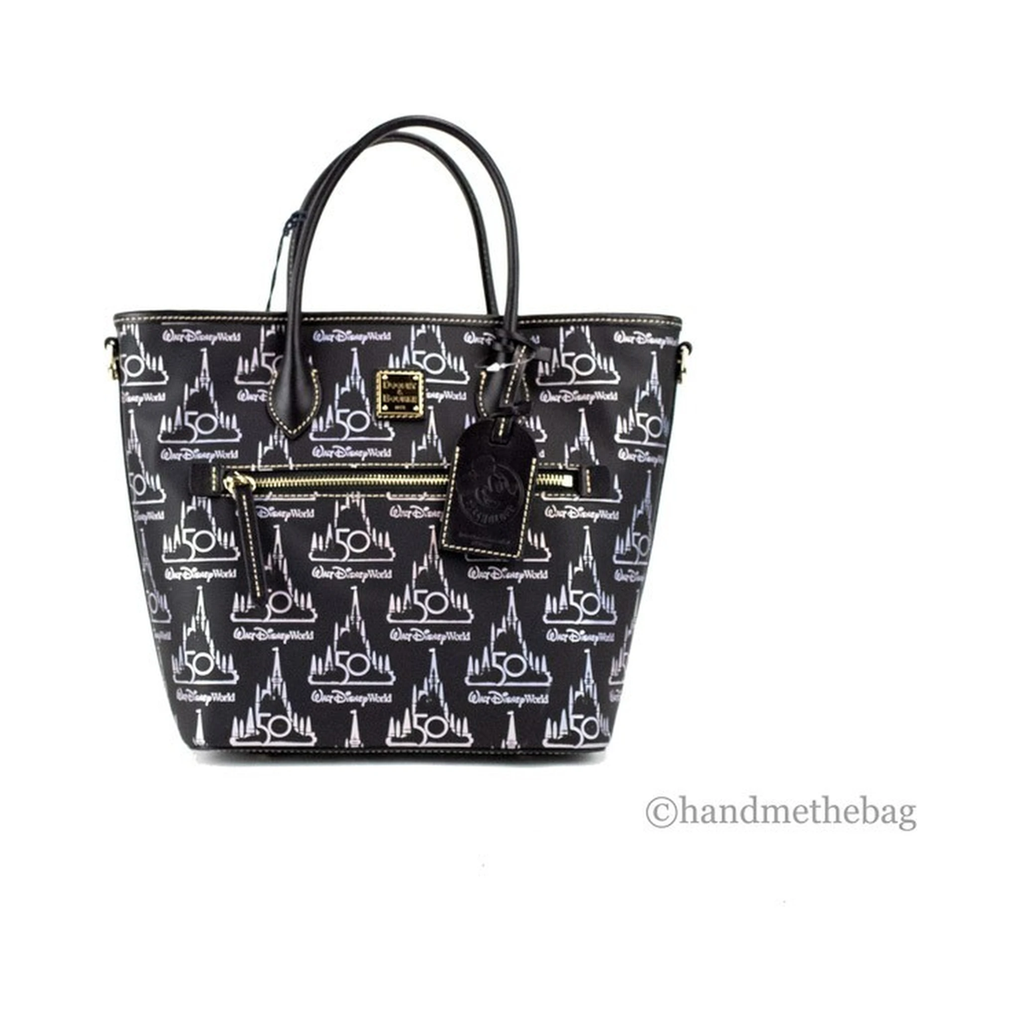 Dooney & Bourke Black Walt Disney World 50th Anniversary Leather Tote Bag