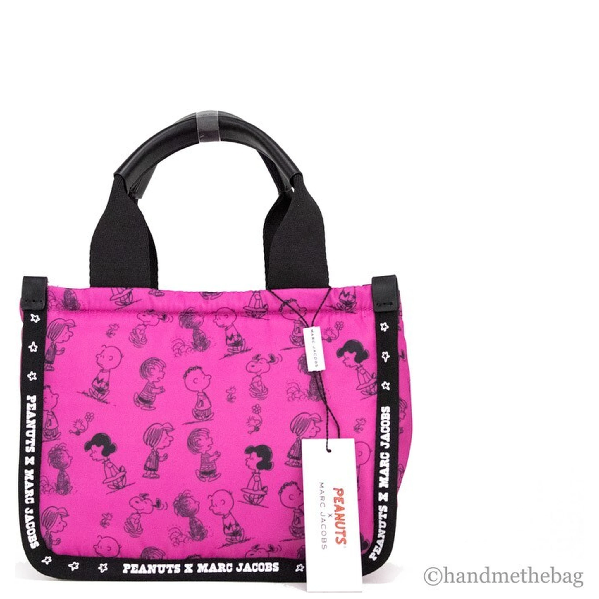 Marc Jacobs X Peanuts Mini Fuchsia Fedora Puffy Nylon Tote Convertible Handbag