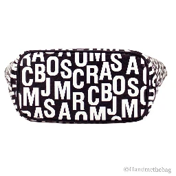 Marc Jacobs Small Black White Monogram Print Saffiano Leather Tote Crossbody Bag