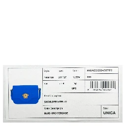 Versace La Medusa Blue Leather Shoulder Crossbody Bag Purse