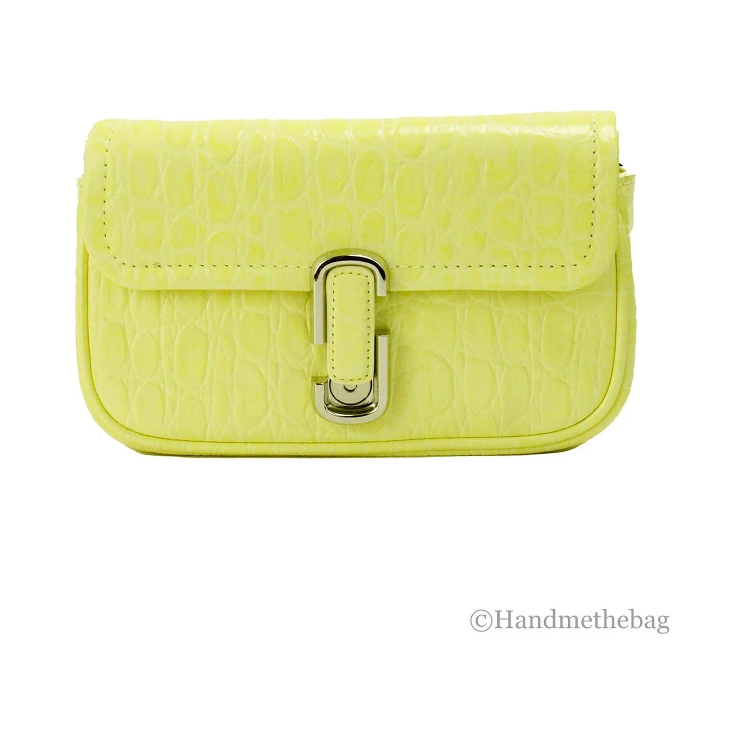 Marc Jacobs The Mini Shoulder Bag Yellow Embossed Leather Crossbody Bag