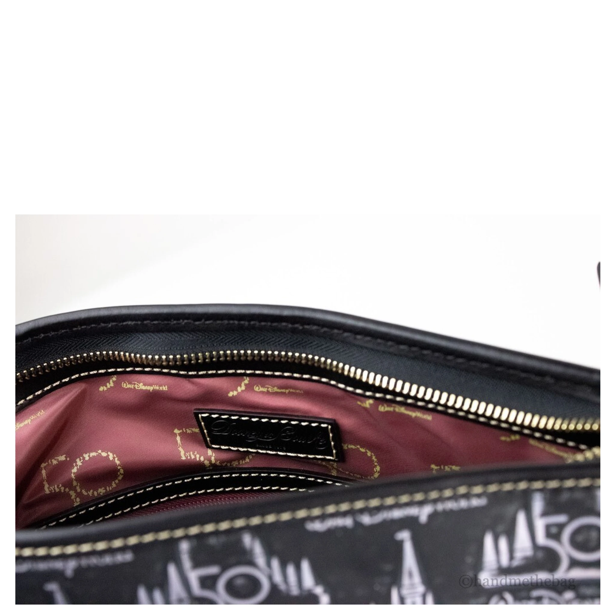 Dooney & Bourke Black Walt Disney World 50th Anniversary Leather Tote Bag