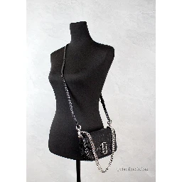 Marc Jacobs The Mini Shoulder Bag Black Embossed Leather Crossbody Bag