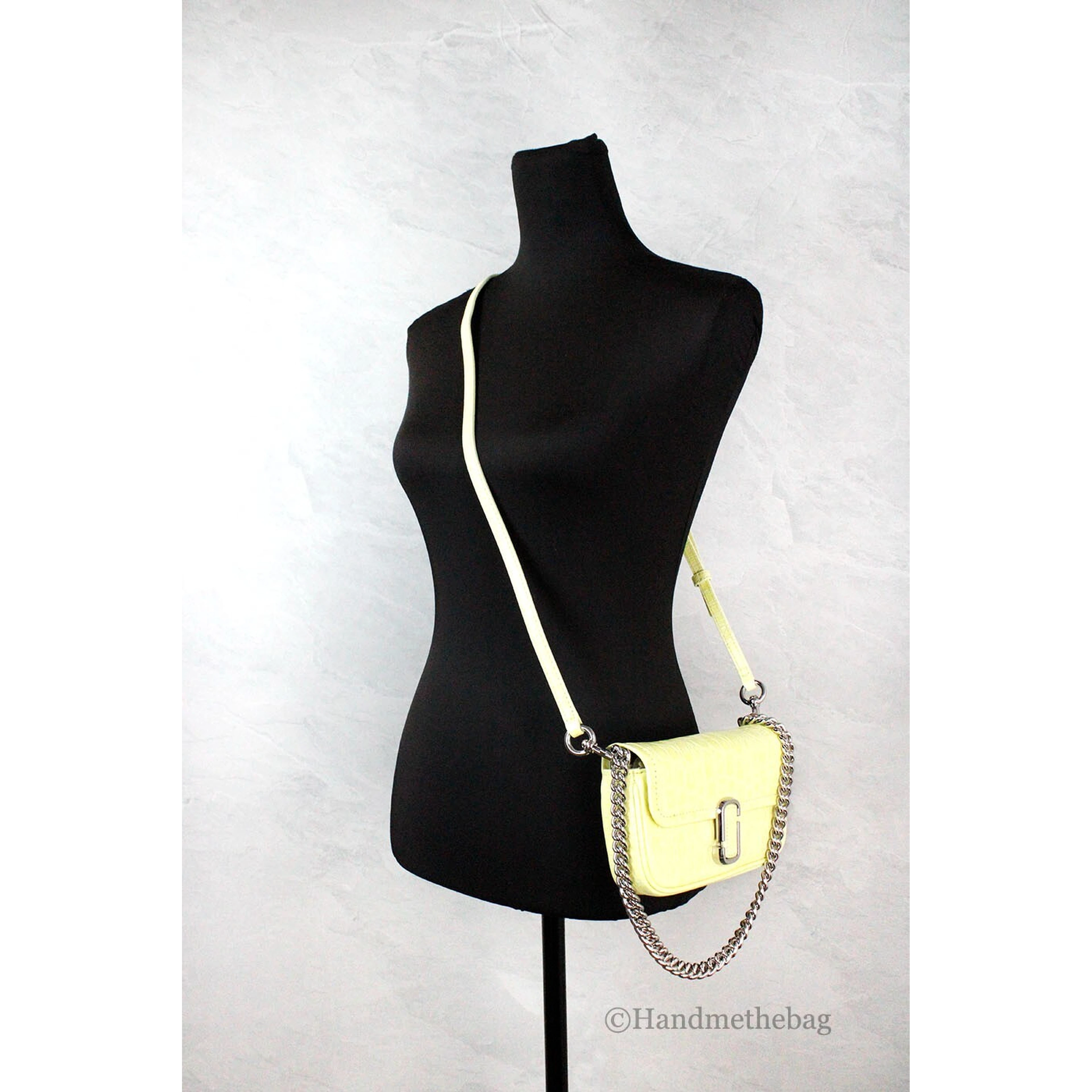 Marc Jacobs The Mini Shoulder Bag Yellow Embossed Leather Crossbody Bag