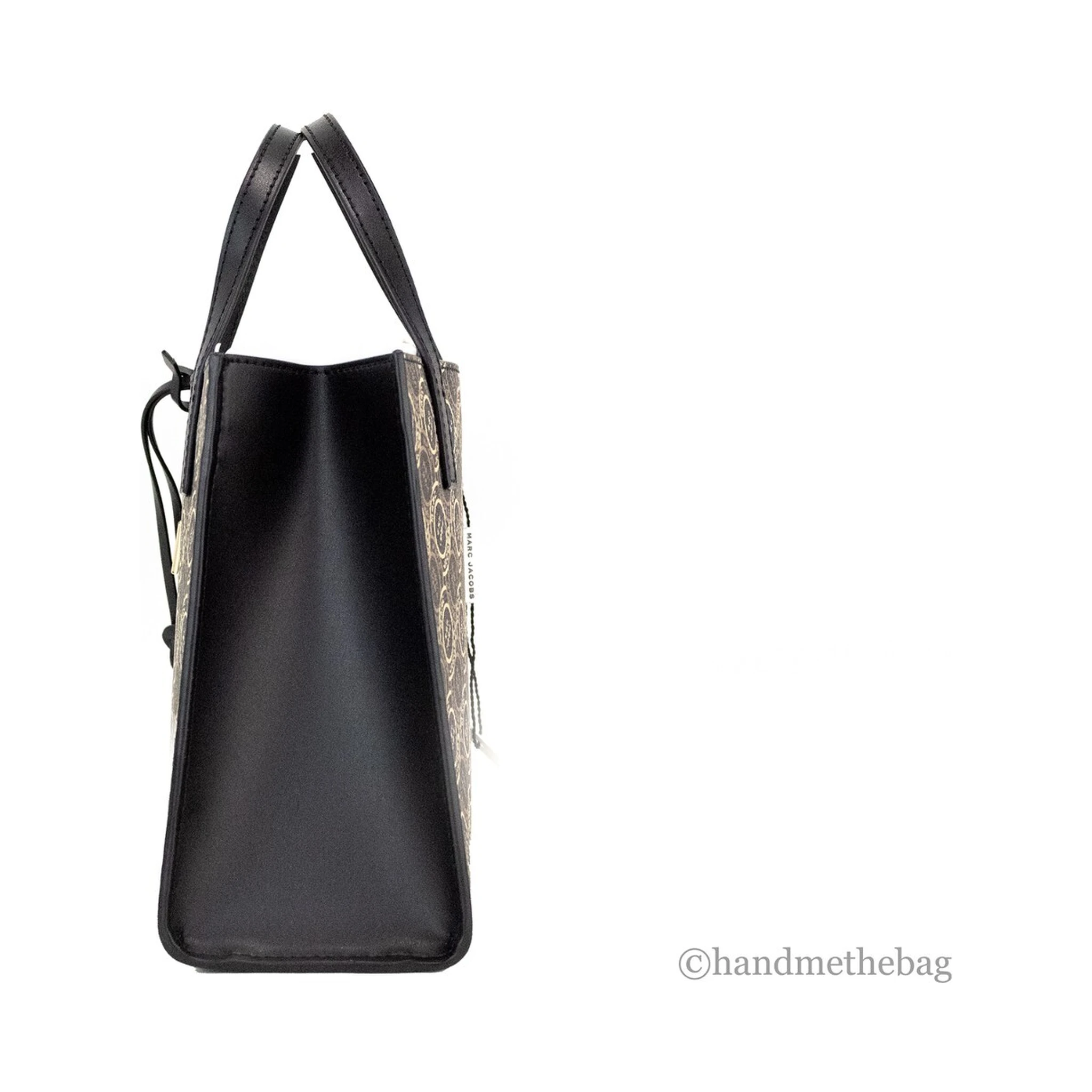 Marc Jacobs Mini Grind Signet Printed Leather Crossbody Tote Handbag Purse