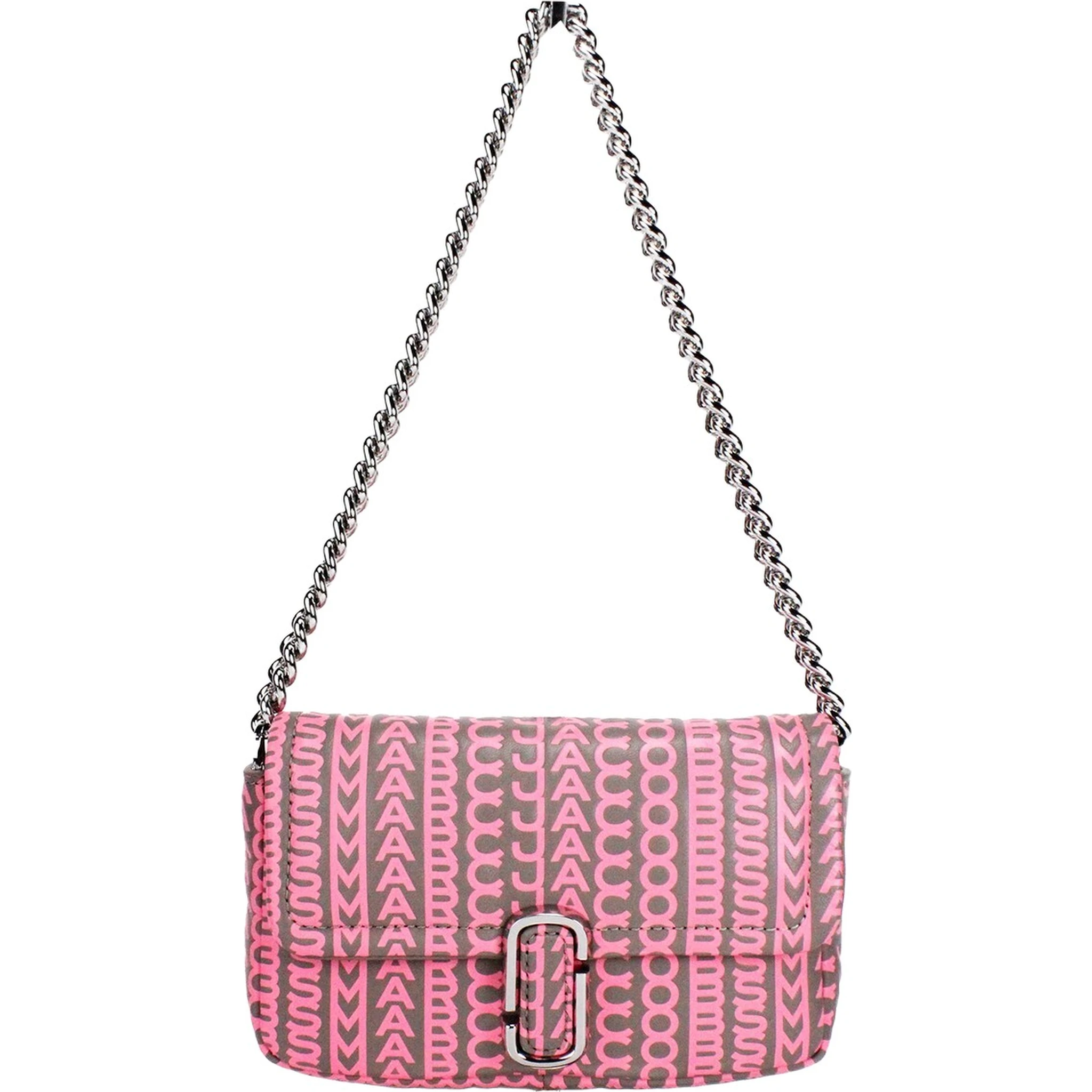 Marc Jacobs Neon Pink The Monogram Leather J Marc Mini Shoulder Bag Crossbody