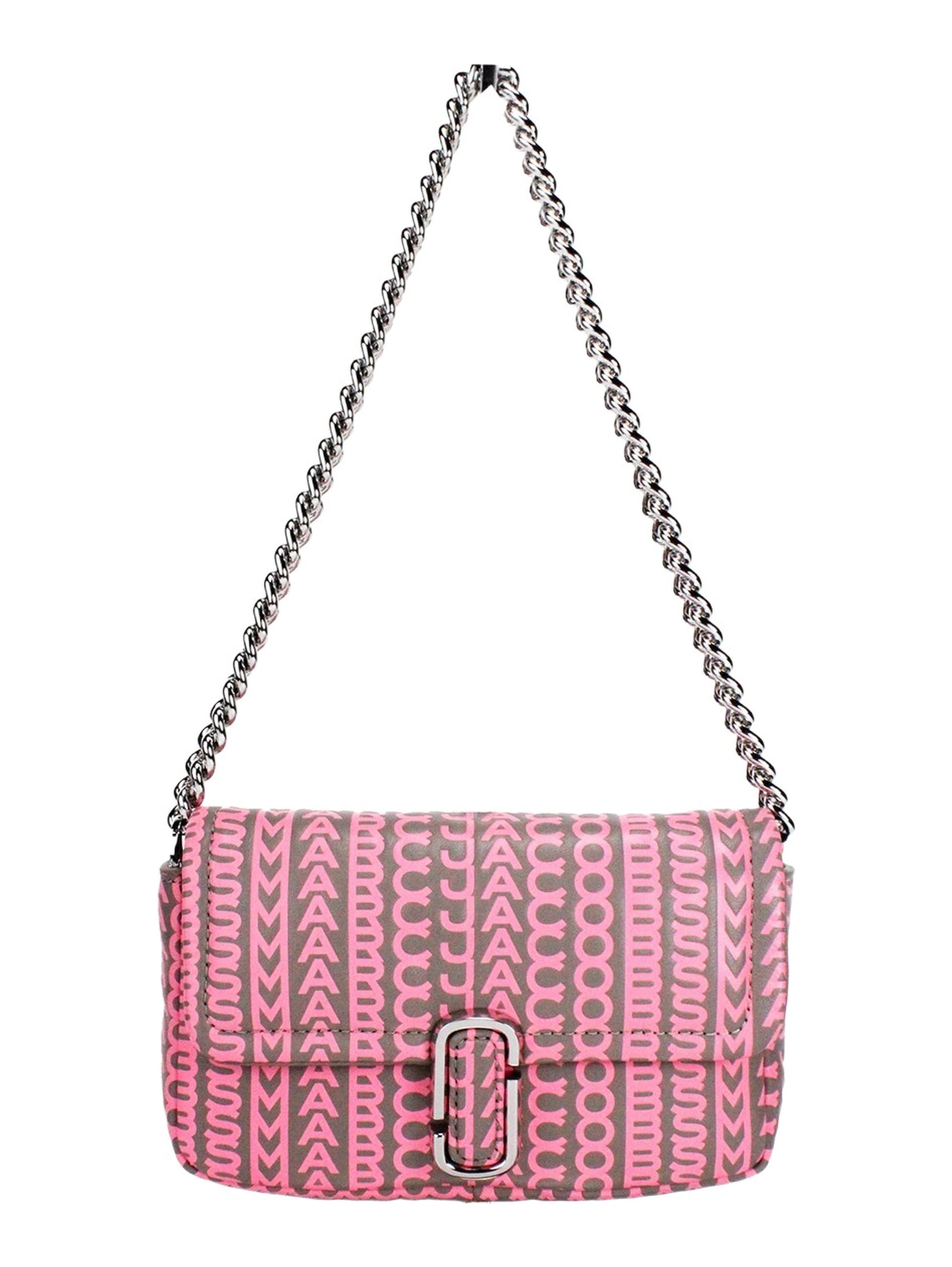 Marc Jacobs Neon Pink The Monogram Leather J Marc Mini Shoulder Bag Crossbody