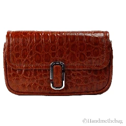 Marc Jacobs The Mini Shoulder Bag Spice Brown Embossed Leather Crossbody Bag