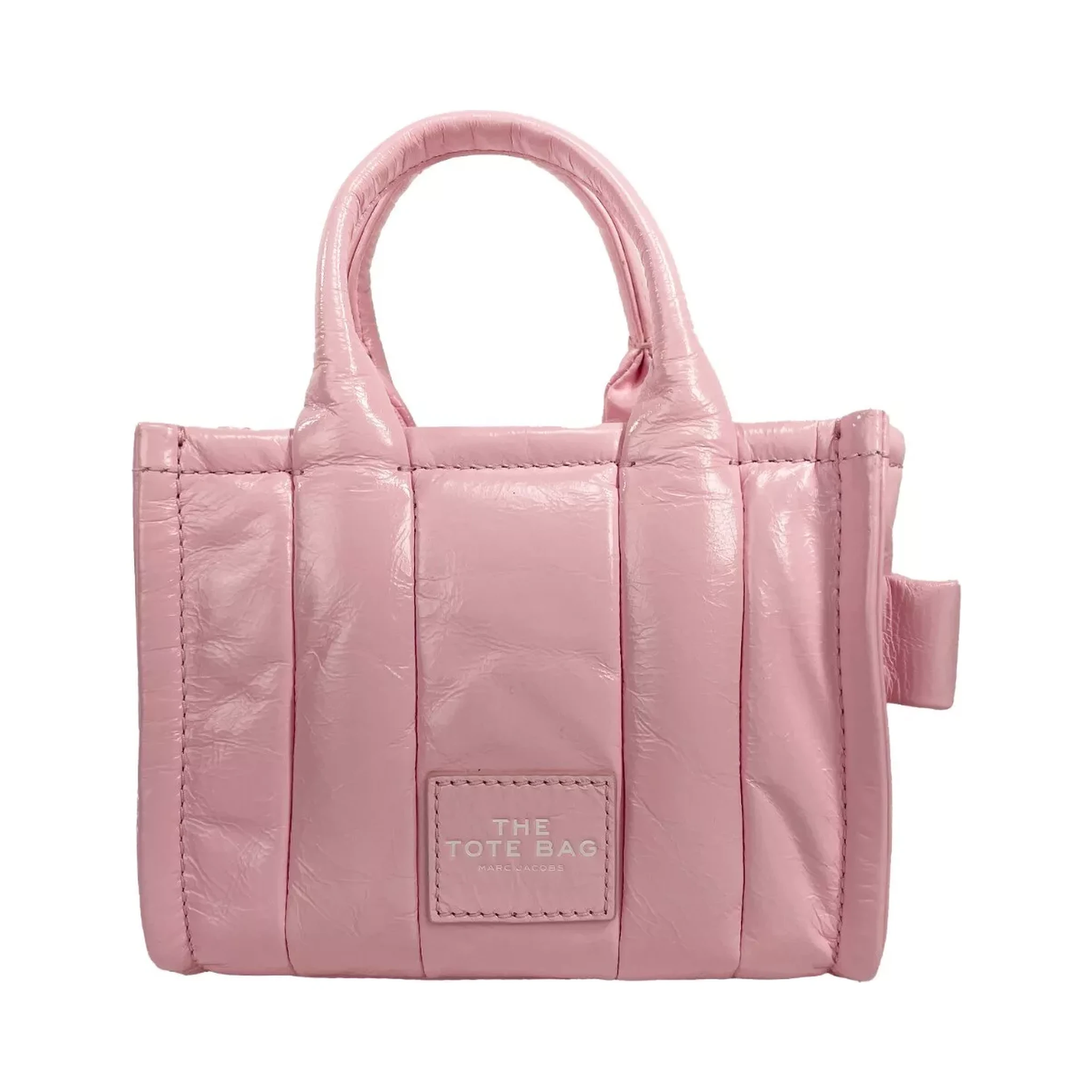 Marc Jacobs The Shiny Crinkle Micro Tote Bubblegum Leather Crossbody