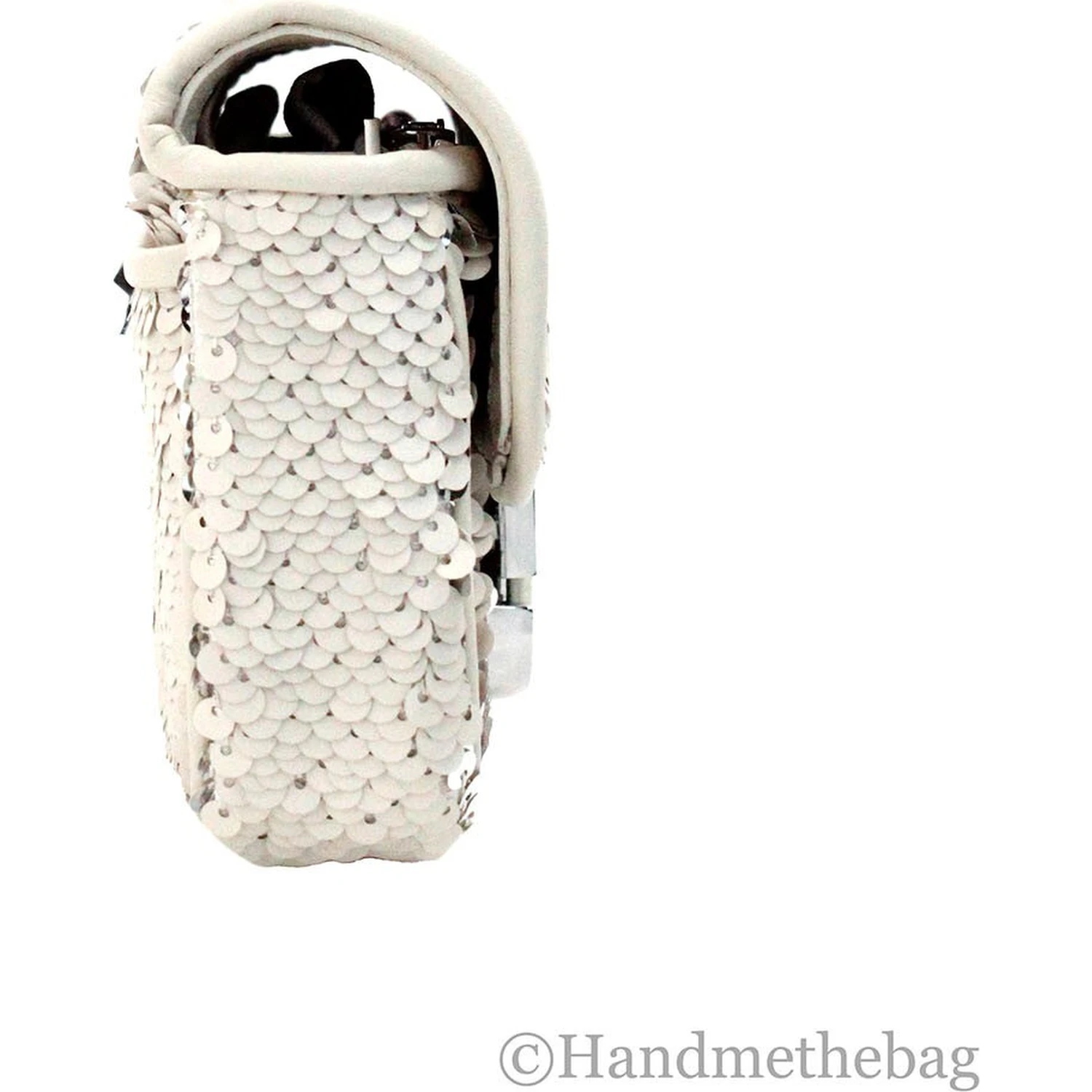 Marc Jacobs The Mini J Marc Shoulder Bag Cream Sequined Crossbody Bag