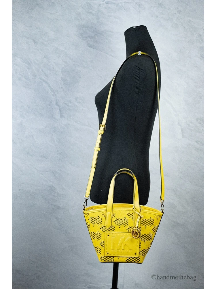 Michael Kors Kimber Small Daffodil Leather 2-In-1 Zip Tote Messenger Bag Purse alternative