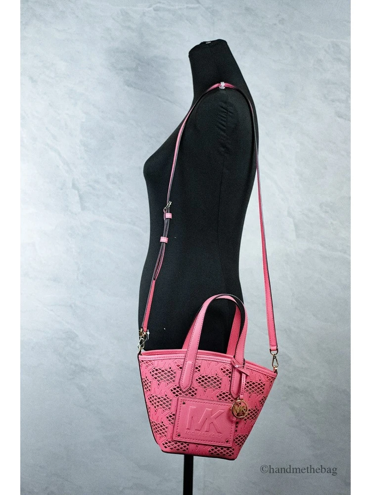 Michael Kors Kimber Small Tea Rose Leather 2-In-1 Zip Tote Messenger Bag Purse alternative