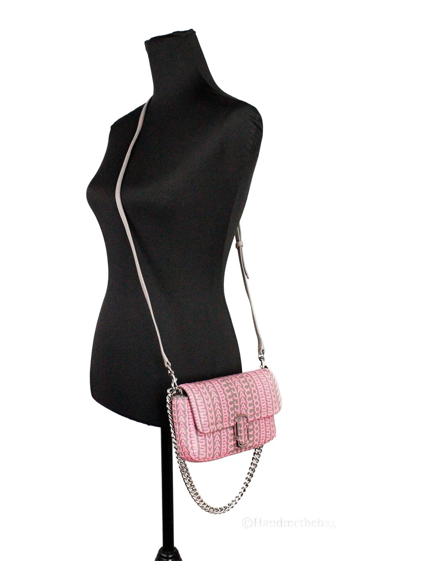 Marc Jacobs Neon Pink The Monogram Leather J Marc Mini Shoulder Bag Crossbody