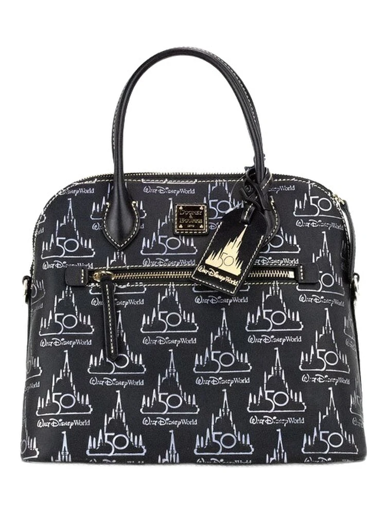 Dooney & Bourke Black Walt Disney World 50th Anniversary Leather Satchel Handbag