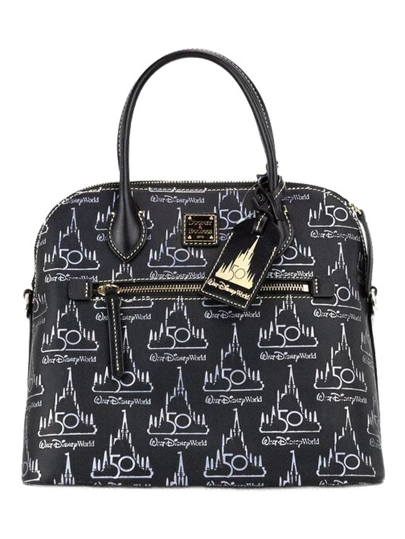 Dooney & Bourke Black Walt Disney World 50th Anniversary Leather Satchel Handbag