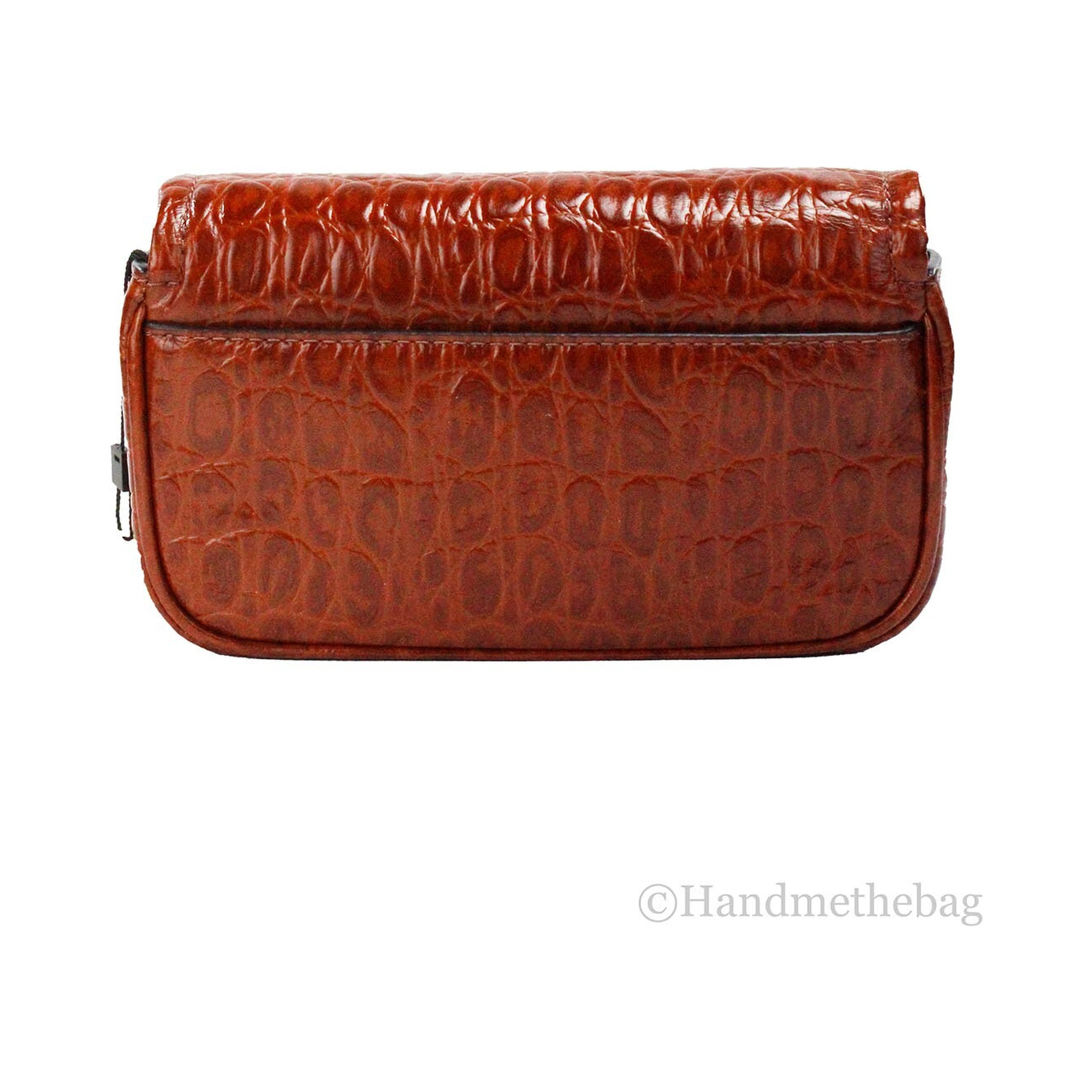 Marc Jacobs The Mini Shoulder Bag Spice Brown Embossed Leather Crossbody Bag