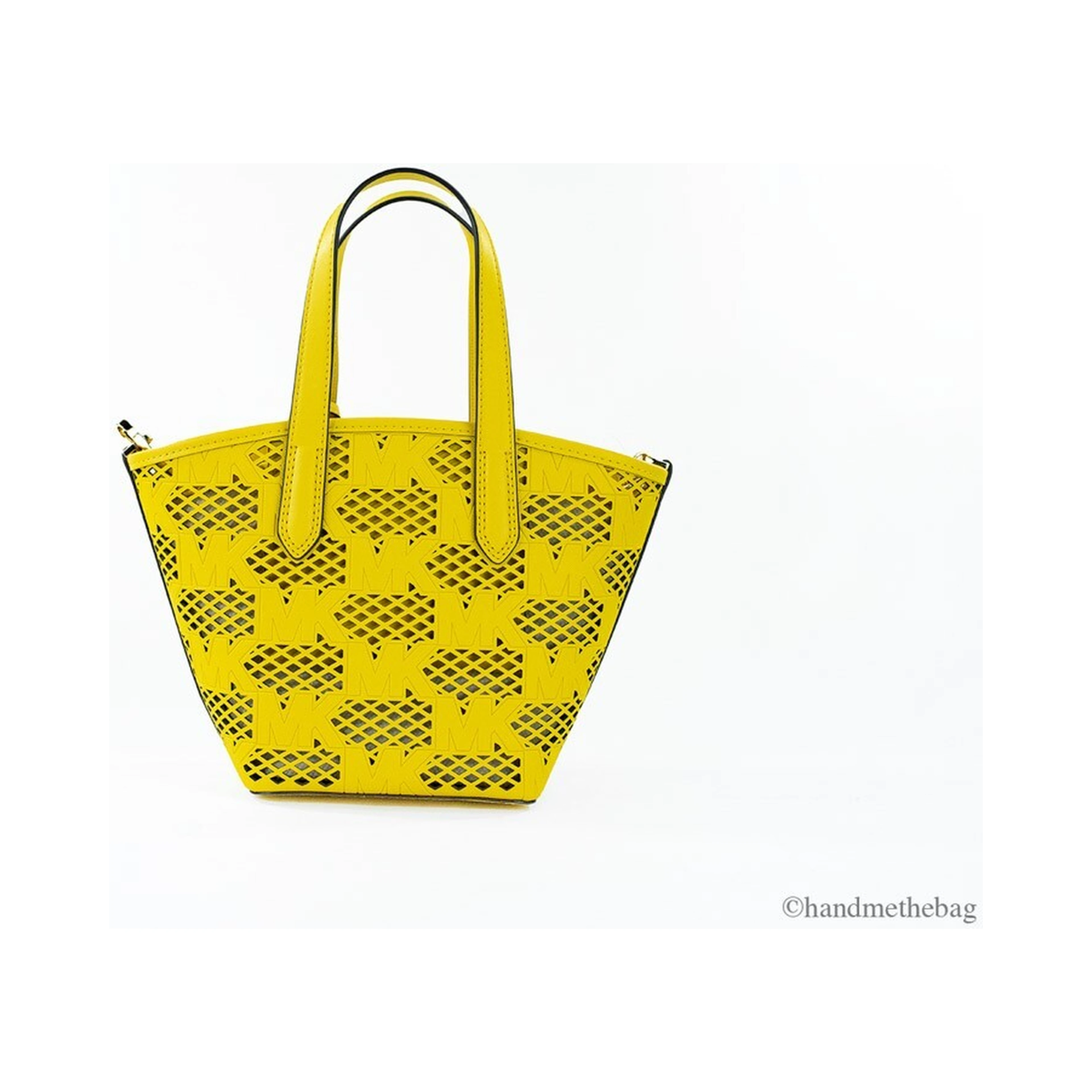 Michael Kors Kimber Small Daffodil Leather 2-In-1 Zip Tote Messenger Bag Purse