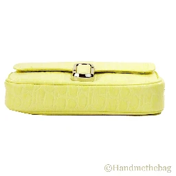 Marc Jacobs The Mini Shoulder Bag Yellow Embossed Leather Crossbody Bag