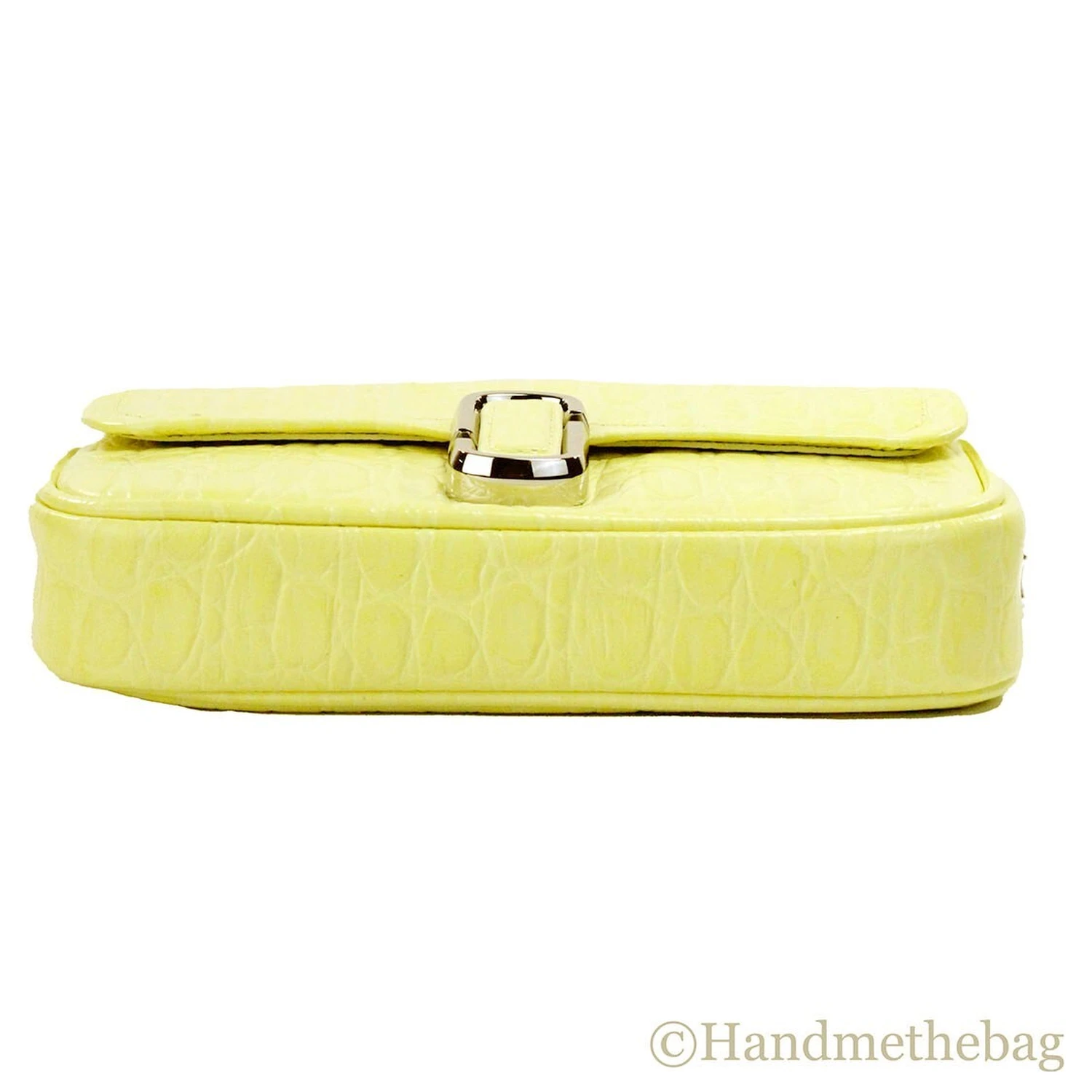 Marc Jacobs The Mini Shoulder Bag Yellow Embossed Leather Crossbody Bag