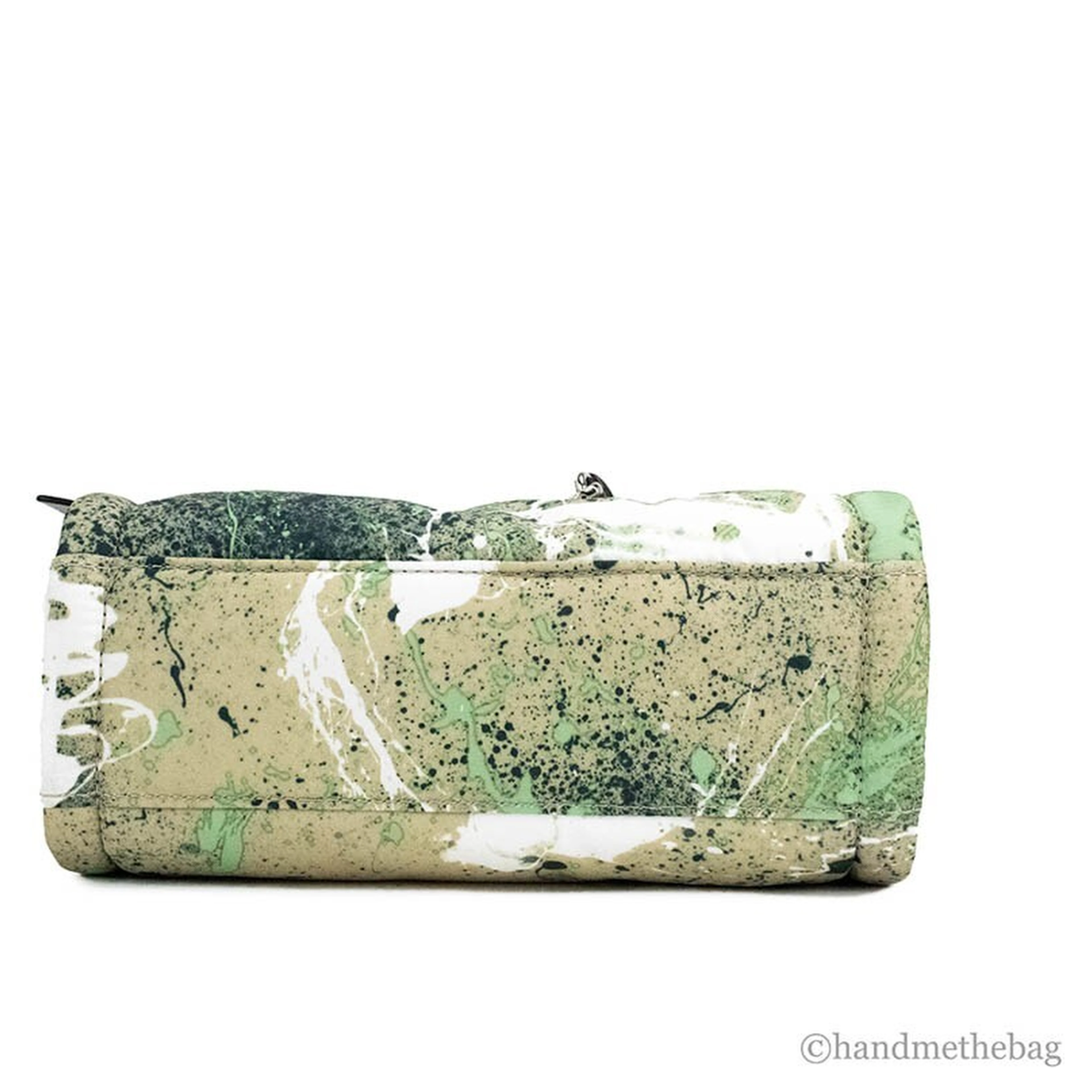 Marc Jacobs Mini Green Multi Splatter Paint Print Nylon Crossbody Tote Handbag