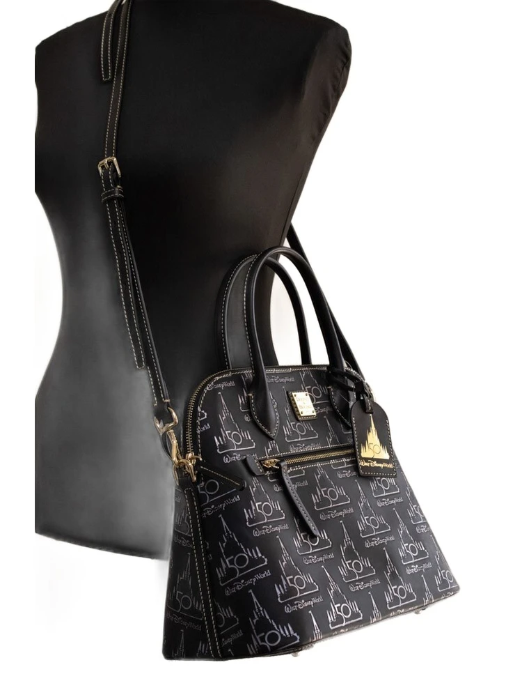 Dooney & Bourke Black Walt Disney World 50th Anniversary Leather Satchel Handbag alternative