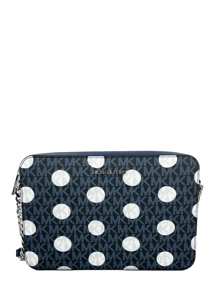 Michael Kors Women'S Jet Set Large Polka Dot Signature Logo Crossbody Bag (Navy) 35S5STTC3O-414