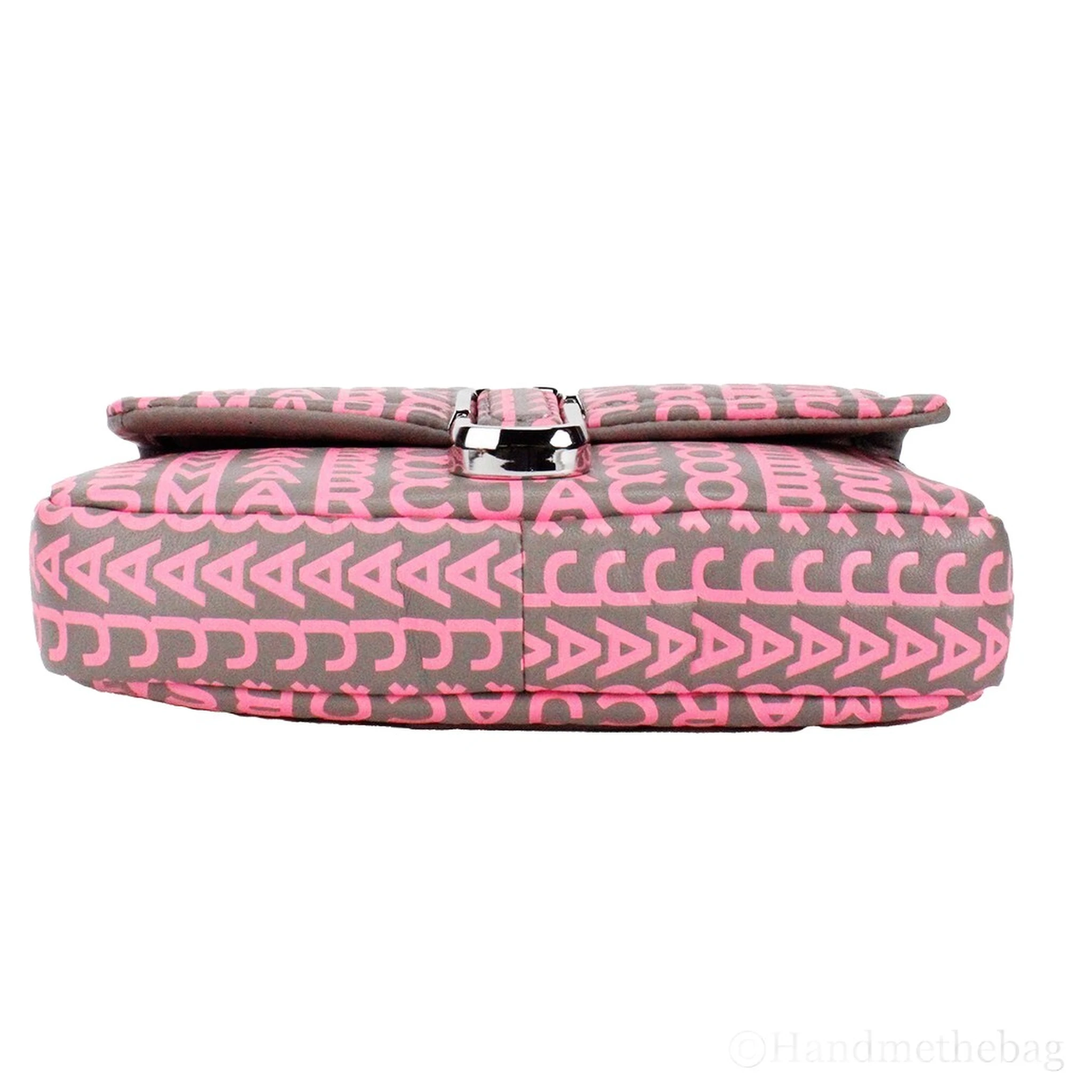 Marc Jacobs Neon Pink The Monogram Leather J Marc Mini Shoulder Bag Crossbody