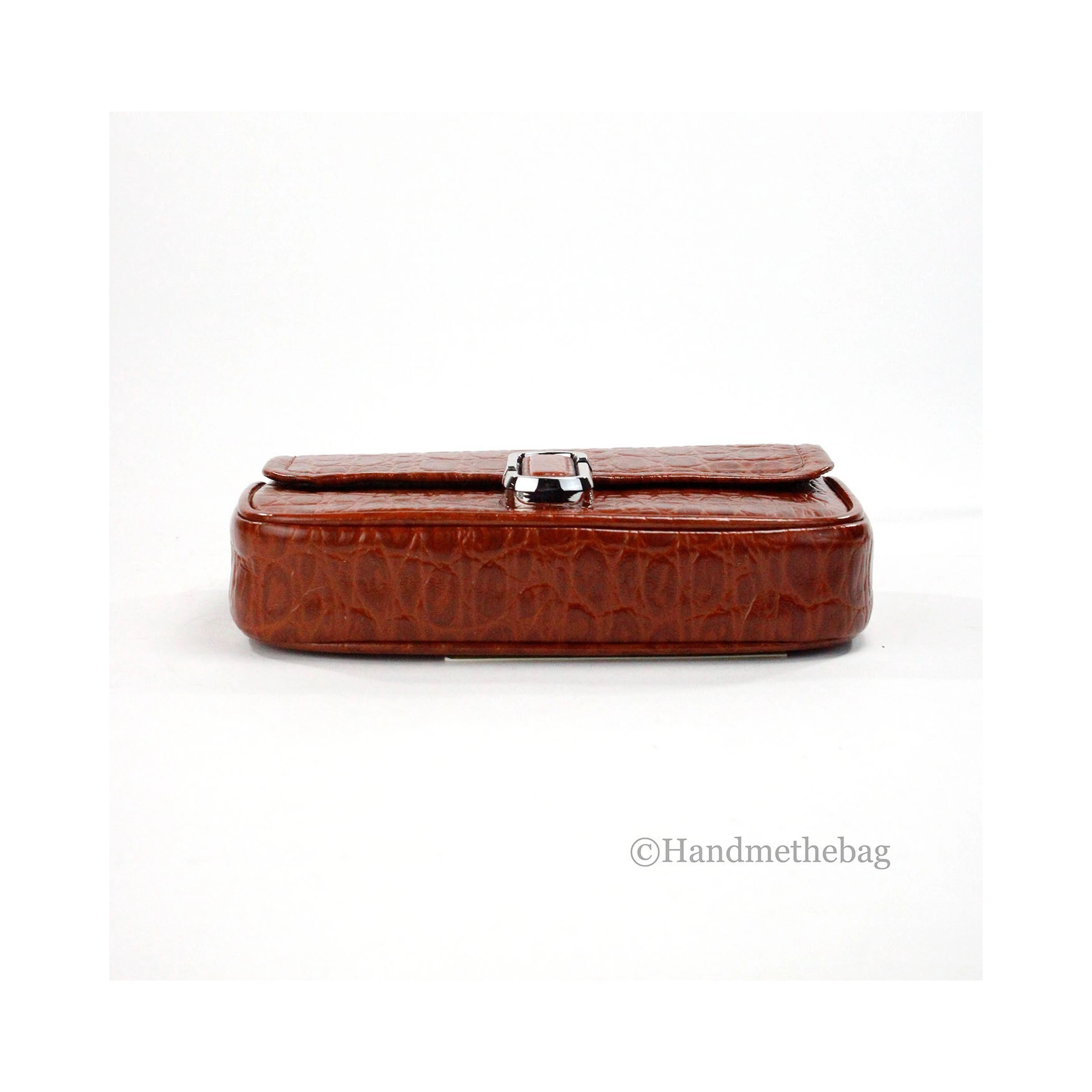 Marc Jacobs The Mini Shoulder Bag Spice Brown Embossed Leather Crossbody Bag