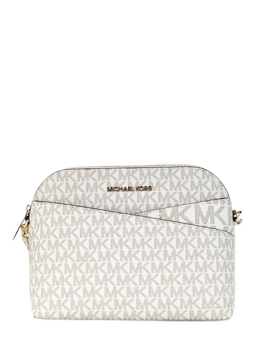 Michael Kors Women'S Back Slip Pocket Signature Canvas Crossbody Bag, Vanilla