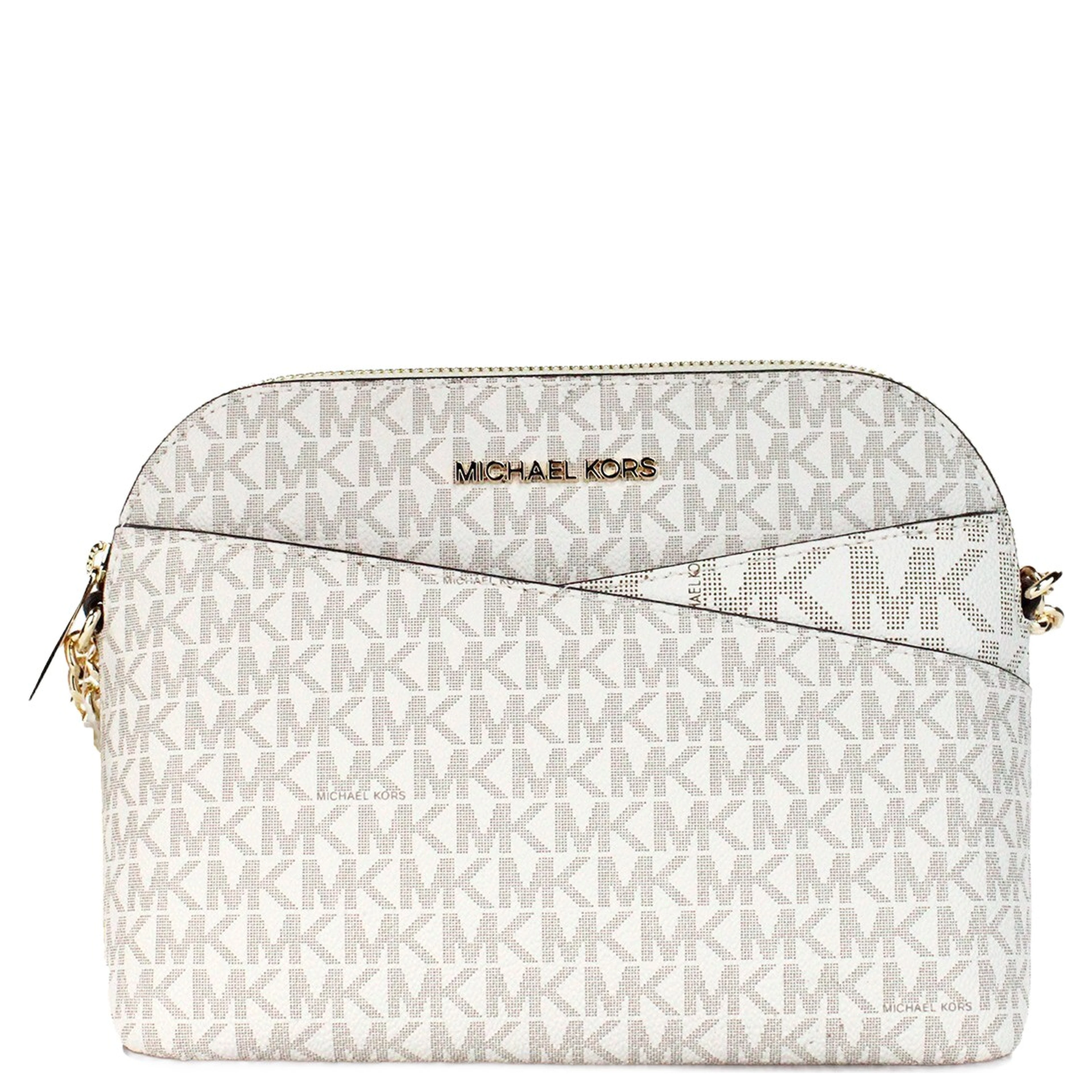 Michael Kors Women'S Back Slip Pocket Signature Canvas Crossbody Bag, Vanilla
