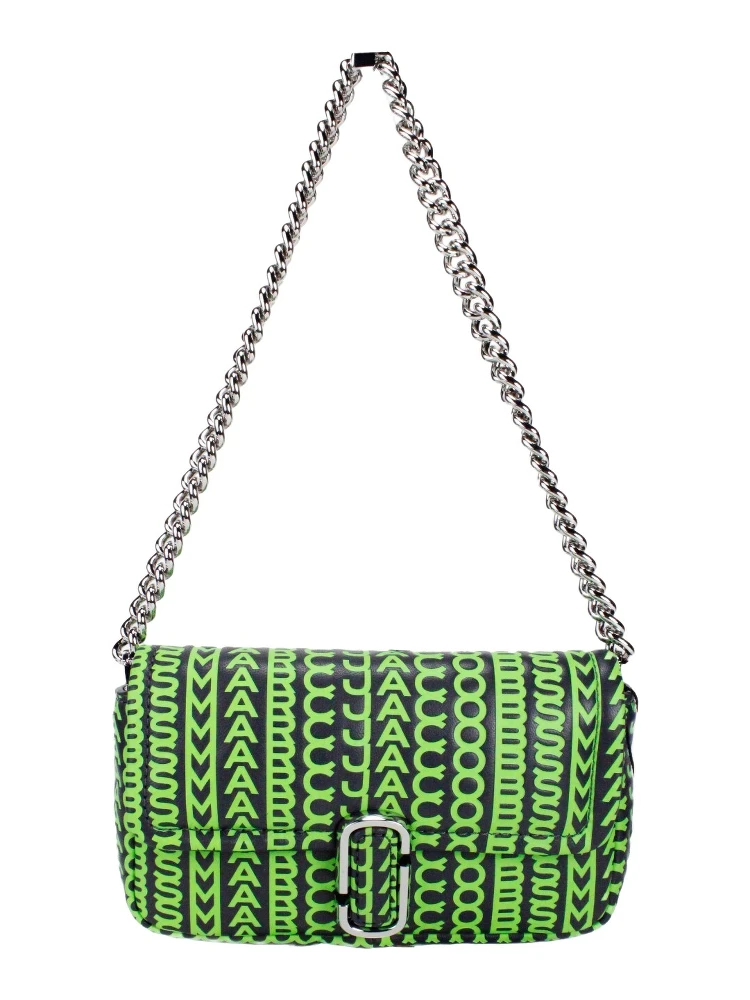 Marc Jacobs Neon Green The Monogram Leather J Marc Mini Shoulder Bag Crossbody