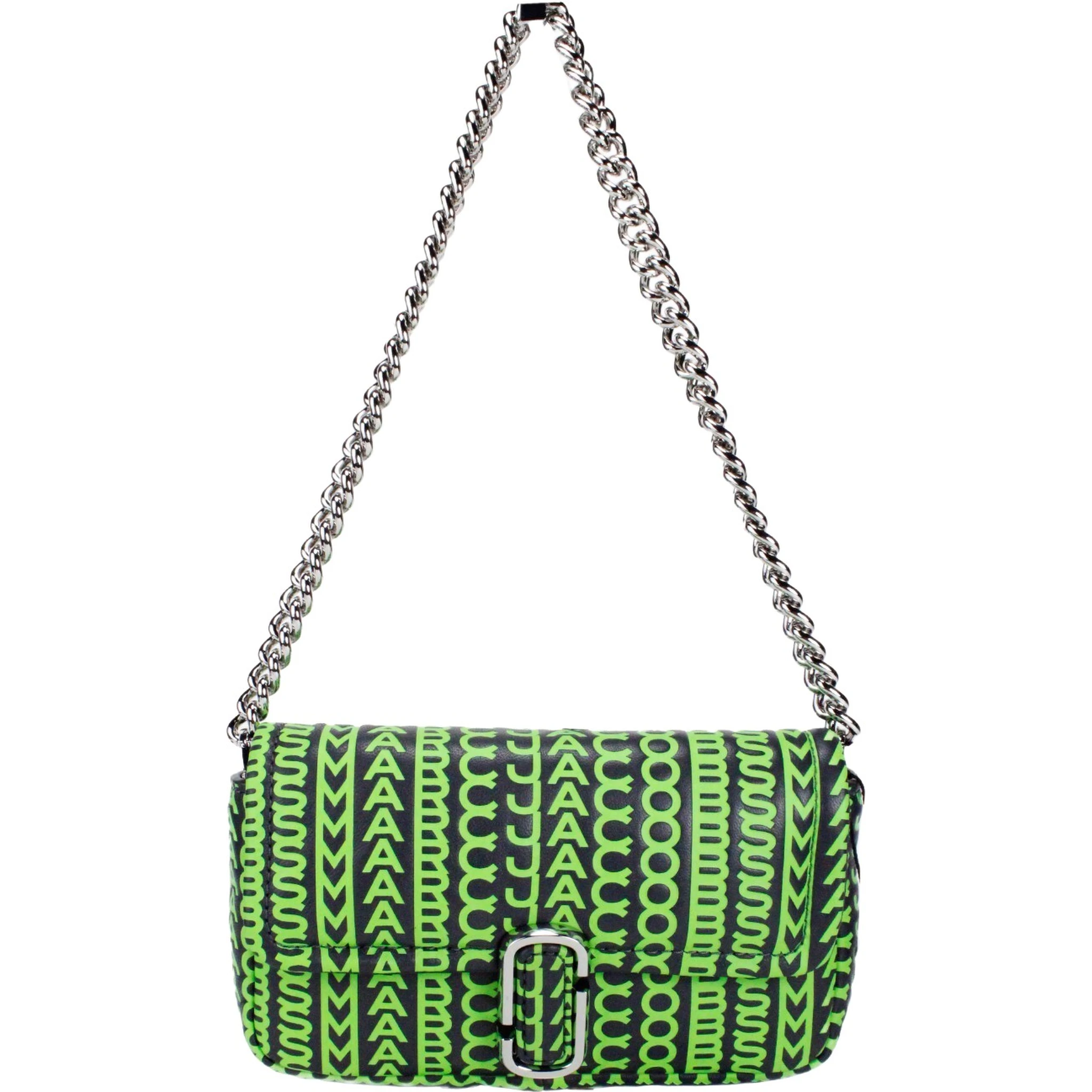 Marc Jacobs Neon Green The Monogram Leather J Marc Mini Shoulder Bag Crossbody