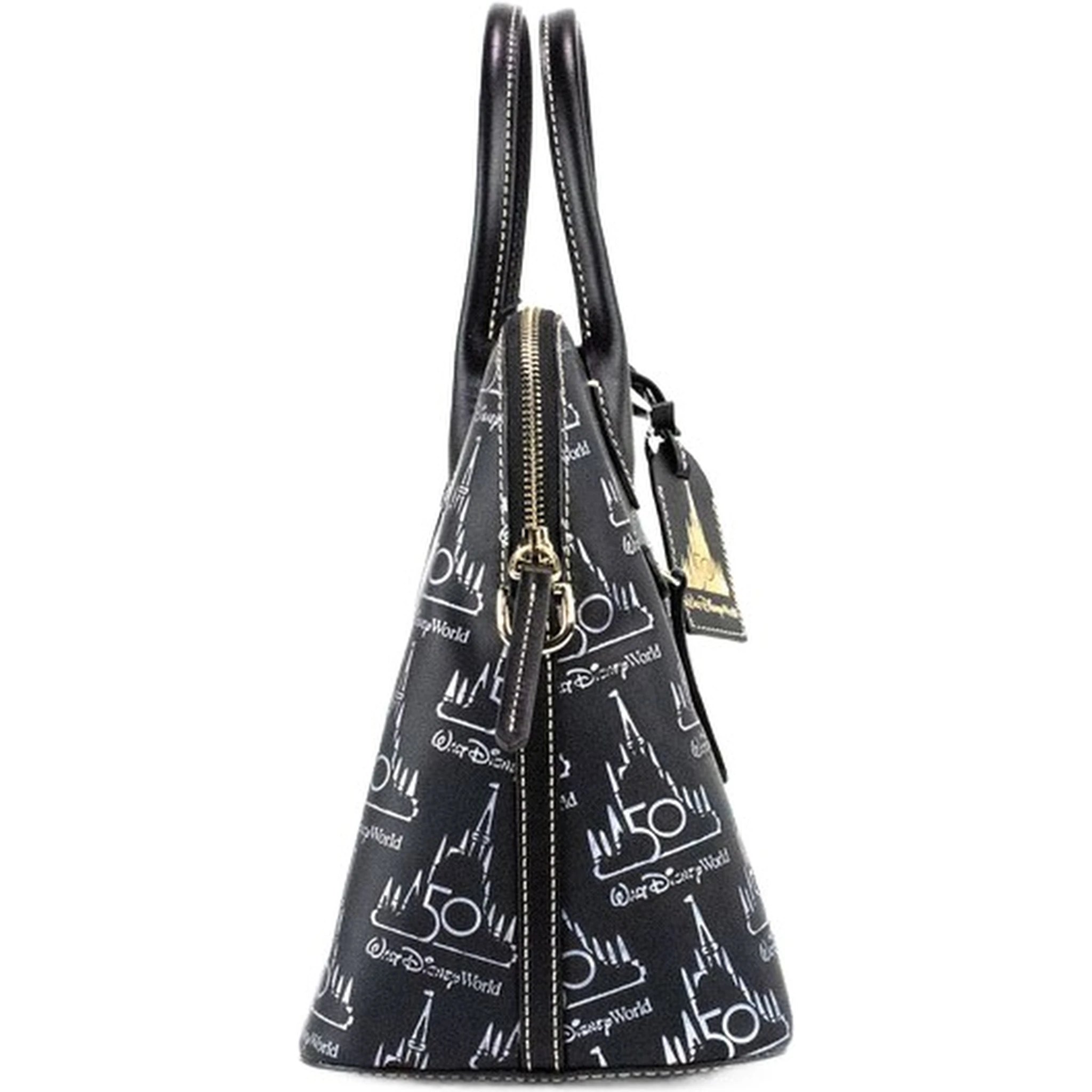 Dooney & Bourke Black Walt Disney World 50th Anniversary Leather Satchel Handbag