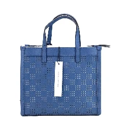 Marc Jacobs Mini Grind Blue Sea Perforated Leather Crossbody Tote Bag Purse