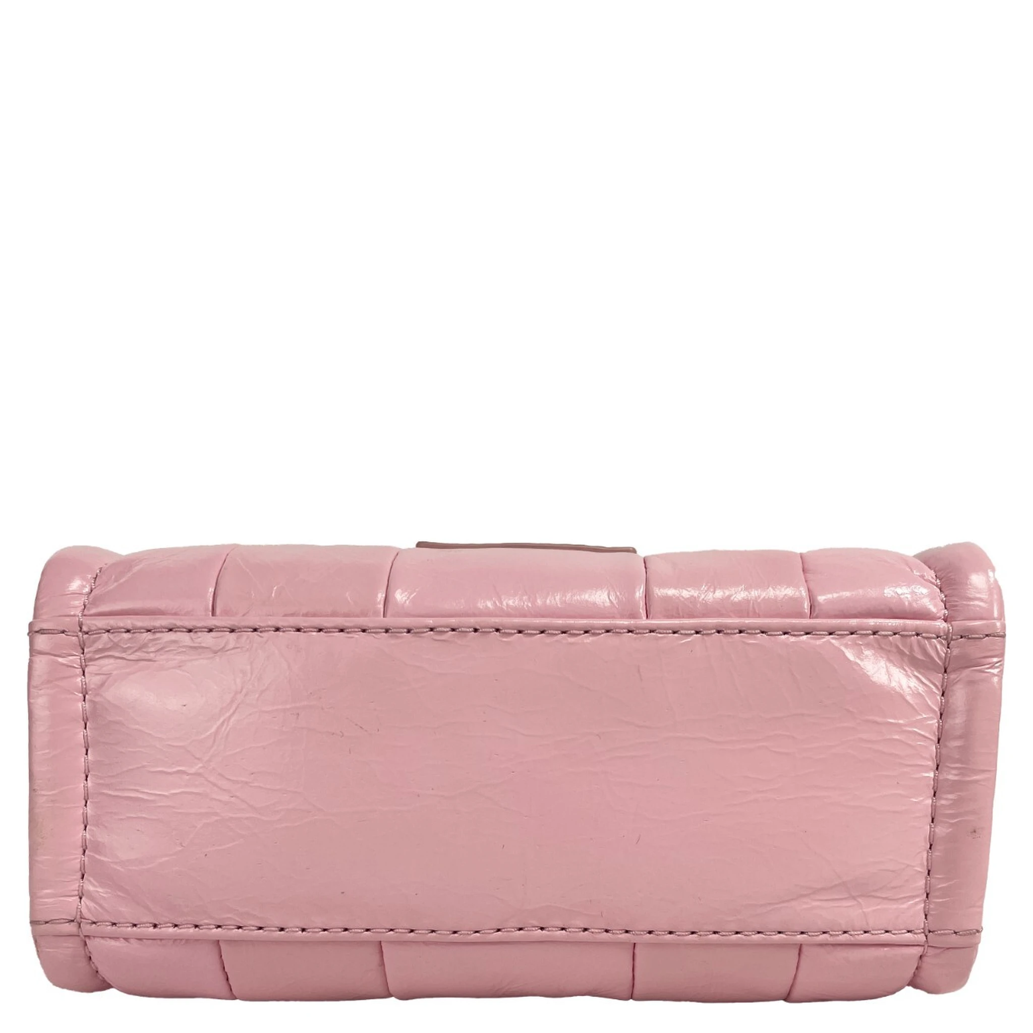 Marc Jacobs The Shiny Crinkle Micro Tote Bubblegum Leather Crossbody