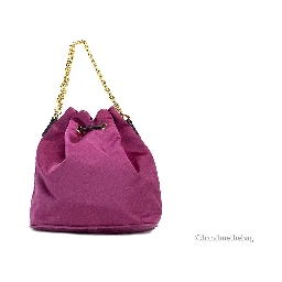 Versace Small Dahlia Nylon Medusa Pendant Bucket Chain Crossbody Bag Purse
