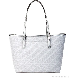Michael Kors Jet Set Travel Girls Medium Signature Carryall Tote White MK