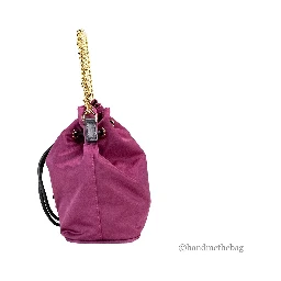 Versace Small Dahlia Nylon Medusa Pendant Bucket Chain Crossbody Bag Purse