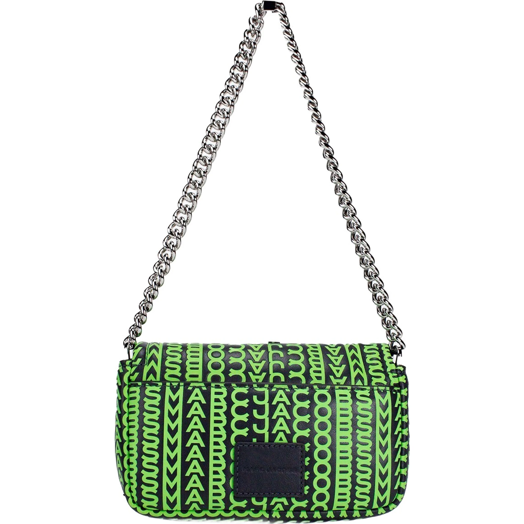 Marc Jacobs Neon Green The Monogram Leather J Marc Mini Shoulder Bag Crossbody