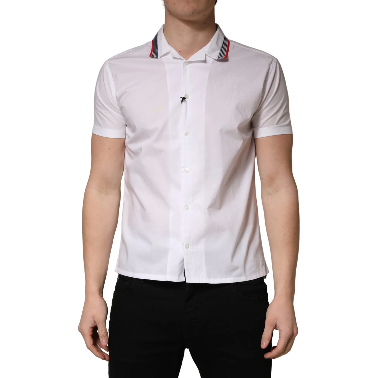 White Short Sleeves Button Down Shirt