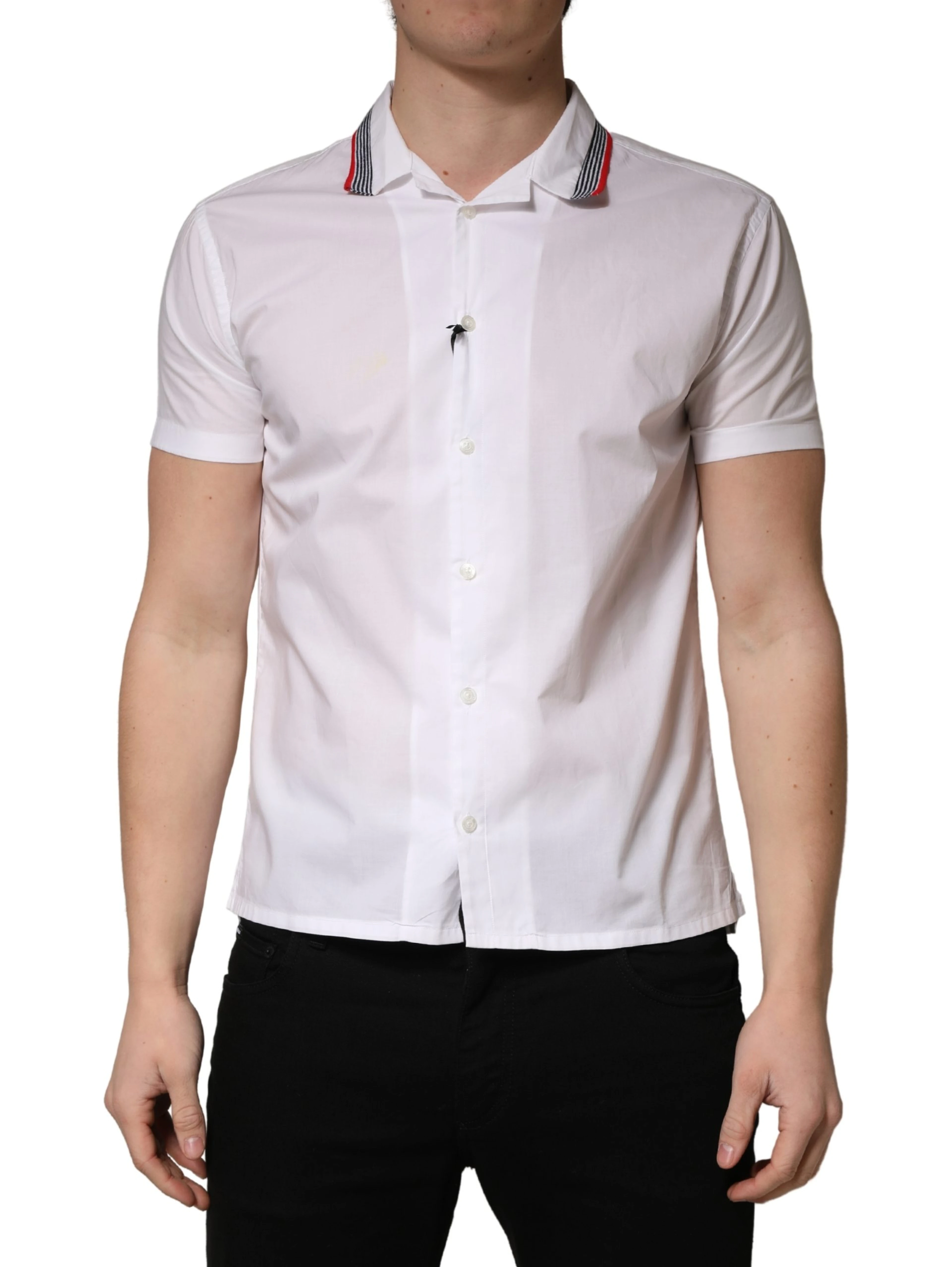 White Short Sleeves Button Down Shirt