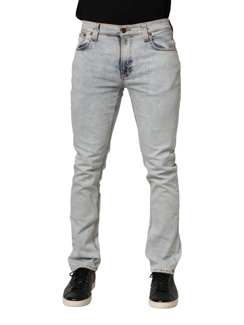Light Blue Cotton Stretch Skinny Fit Men Denim Trouser JEANS