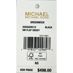 Michael Kors Greenwich Small Print Logo Crossbody Tote Chain Bag Black/White $498