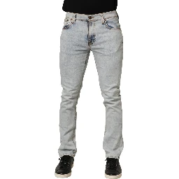 Light Blue Cotton Stretch Skinny Fit Men Denim Trouser JEANS