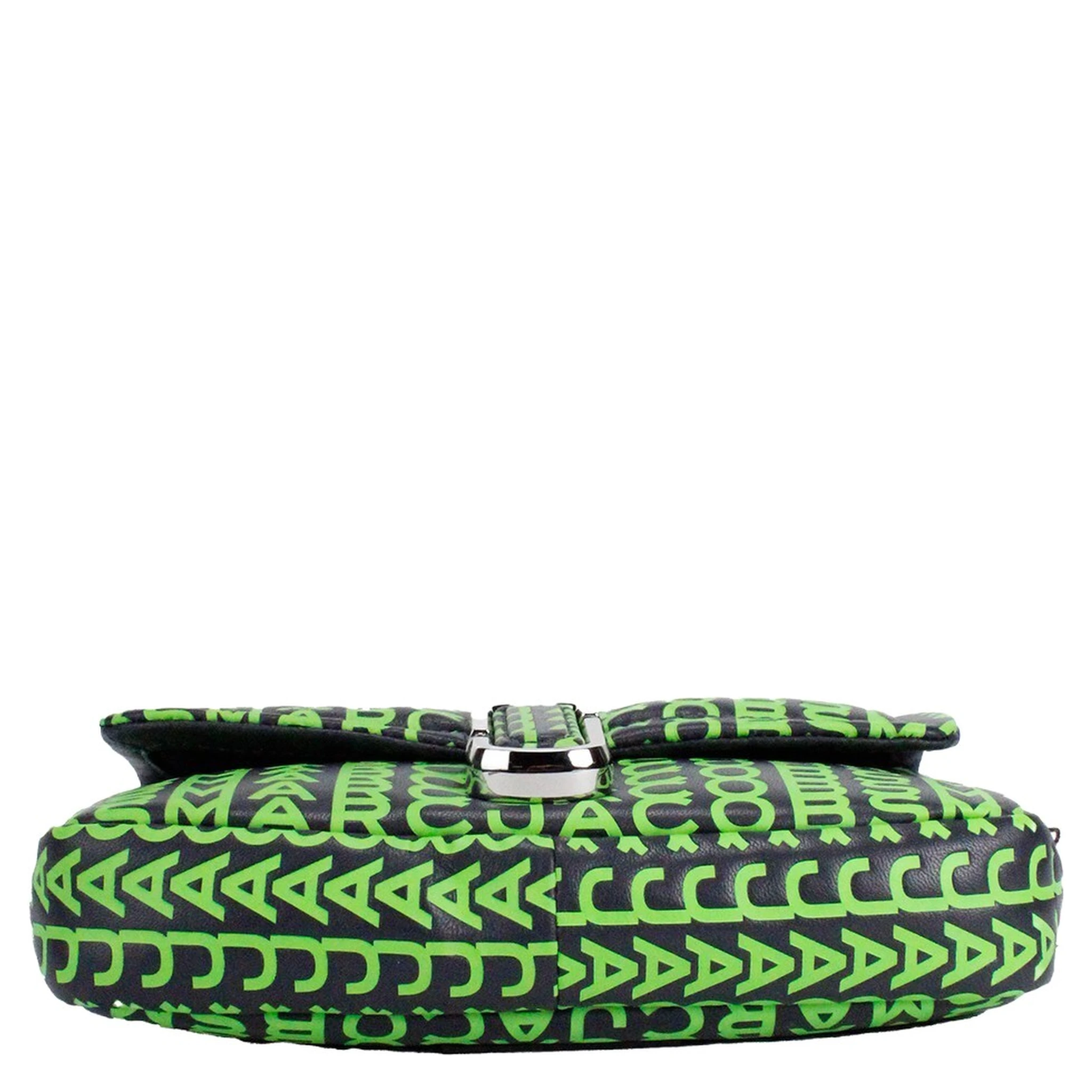 Marc Jacobs Neon Green The Monogram Leather J Marc Mini Shoulder Bag Crossbody