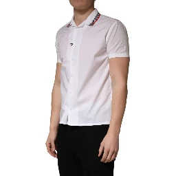 White Short Sleeves Button Down Shirt